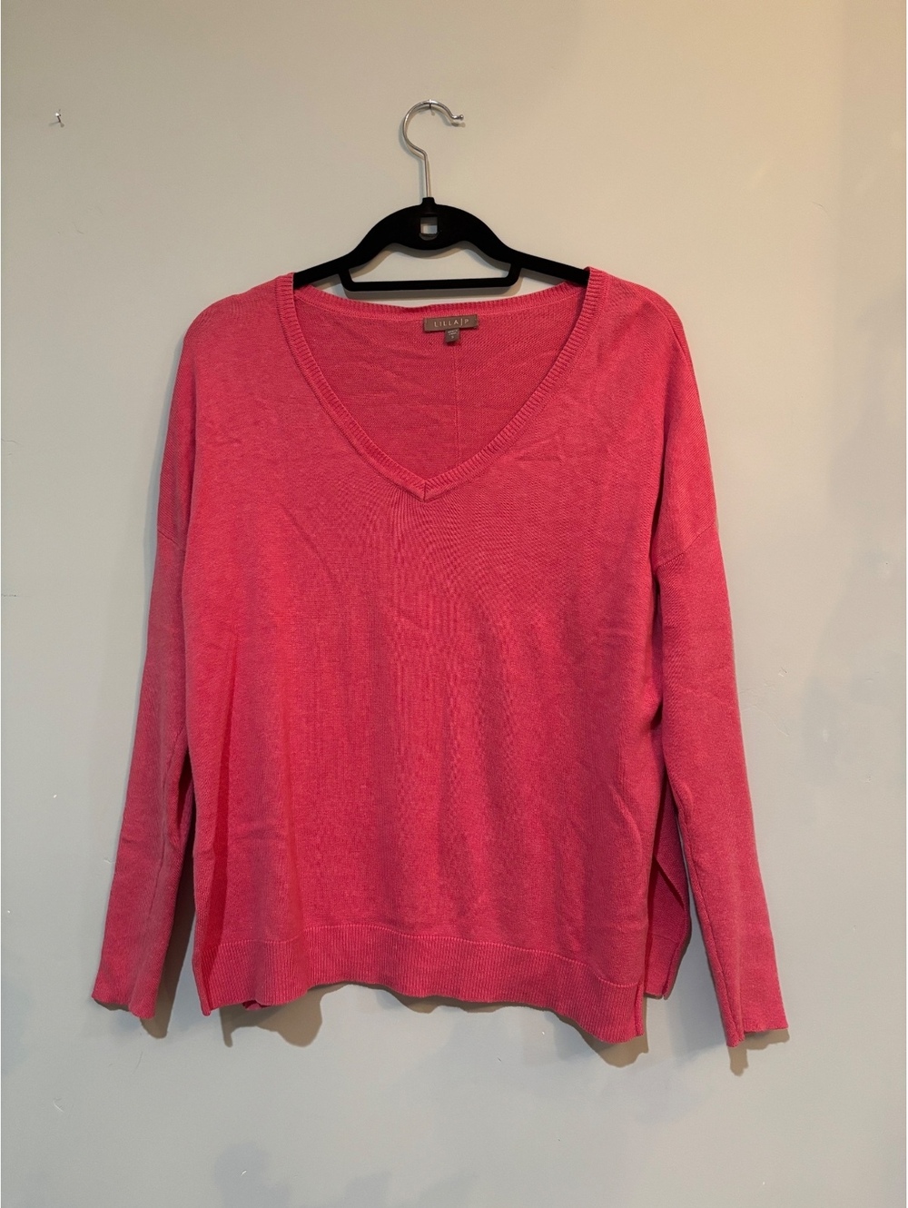 Lilla P Pink V-Neck Sweater Size Small